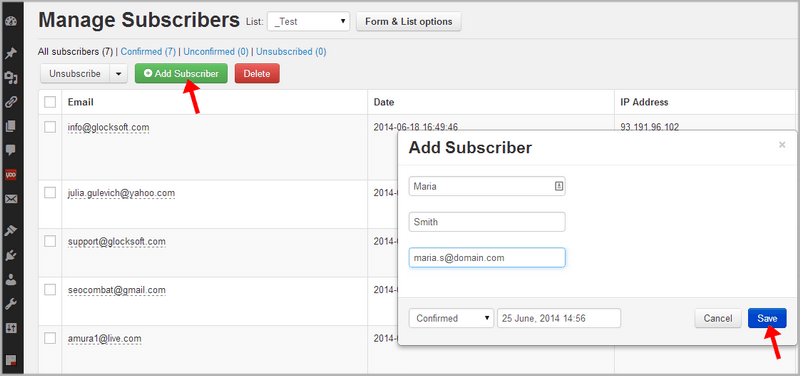 Change the subscriber's status